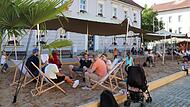 Der Stadtstrand in H&ouml;chstadt wird vor allem von Familien gerne genutzt.