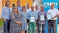 Ehrungen gab es bei der CSU Marktleugast: (mit Urkunden, v.l.) die Geehrten Bürgermeister Franz Uome, Klaus Witzgall und Oswald Purucker. Mit im Bild Jonas Gleich, FU-Vorsitzende Rebecca Turbanisch, Bürgermeisterkandidat Martin Döring, FU-Kreisvor...