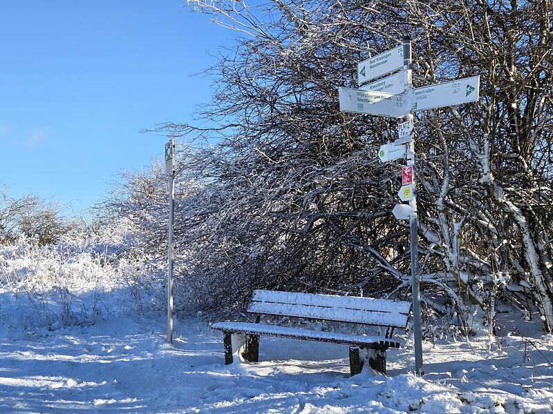 Schönes Winterwunderland bei Sonnenschein auf dem Weg zur Platzer Kuppe