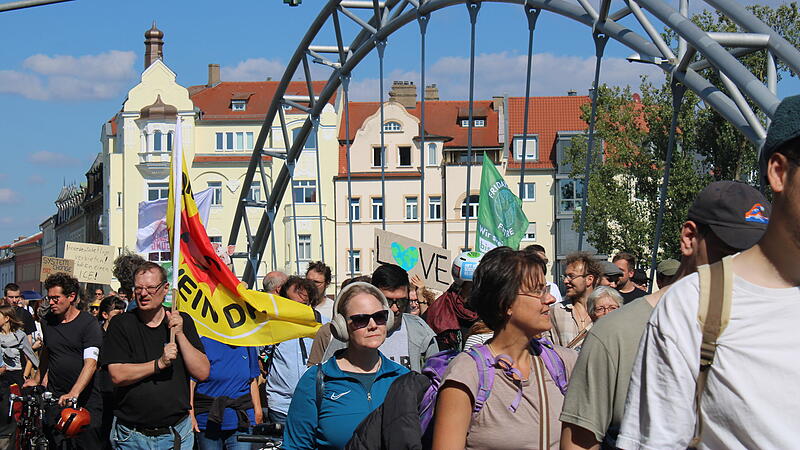 Ungef&auml;hr 400 Menschen nehmen am globalen Klimastreik in Bamberg teil.