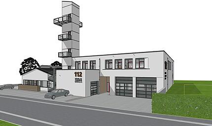 Neubau Feuerwehrhaus Mainleus Das Architekturbüro Eschenbacher zeigte die Pläne für die Sanierung und Umgestaltung des Feuerwehrhauses Mainleus. Kostenpunkt mehr als acht Millionen Euro. Allerdings kann nur mit 1,5 Millionen Förderung gerechnet werden.