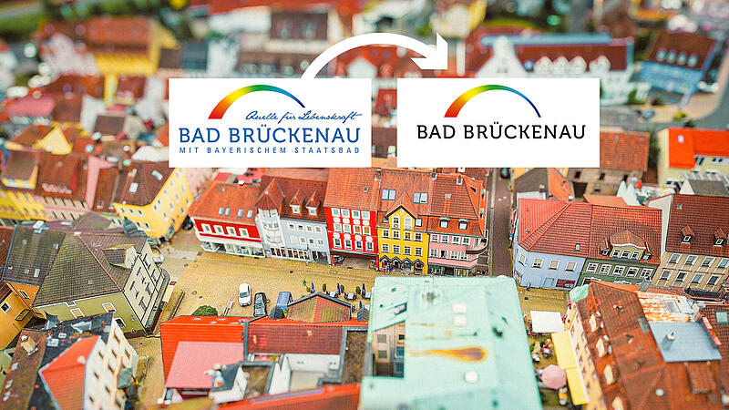 Die direkte Gegenüberstellung des alten und neuen Logos der Stadt Bad Brückenau.