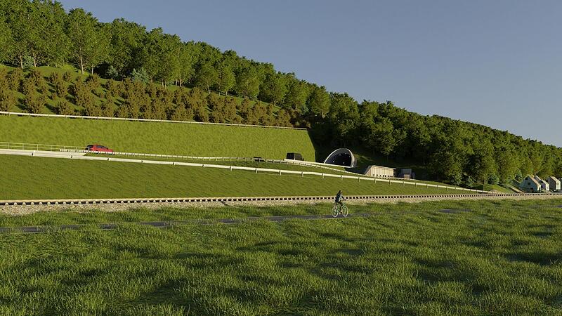 So soll das Tunnelportal am Ortseingang von Kauerndorf in Richtung Untersteinach einmal aussehen.