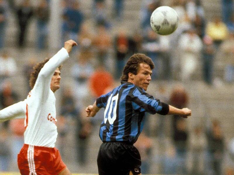 Fränkischer Rekordhalter beim Tor des Monats ist Lothar Matthäus (rechts, hier  im Trikot von Inter Mailand).