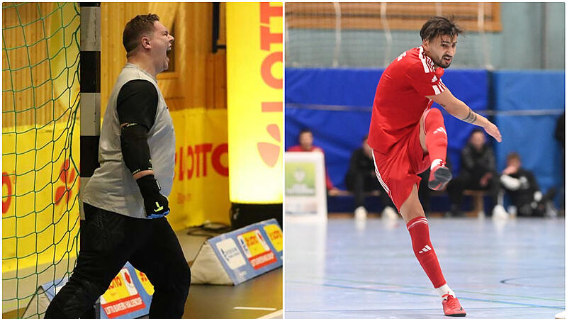 Der FC Coburg um Aykut Civelek (rechts) und der TSV Neukenroth mit Keeper Leon Wolf geh&ouml;ren zu den gro&szlig;en Favoriten der Hallenkreismeisterschaft Coburg/Kronach/Lichtenfels.