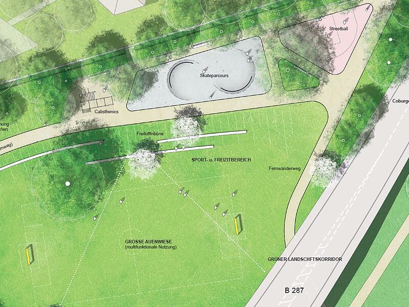 Skatepark, Pumptrack und Sportfelder Skatepark, Pumptrack und Sportfelder