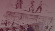 Frankens Jahrhundertverbrechen Rahmengestaltung der Serie, bestehend aus historischen Bilder und Portraits der Autoren in einem gruseligen Composing.