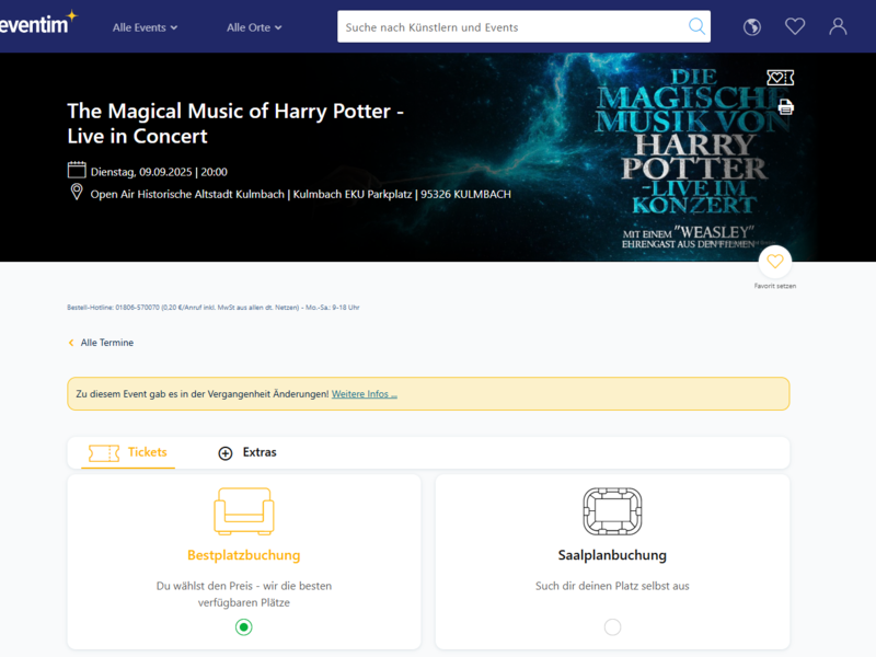 Harry Potter Ticketverkauf