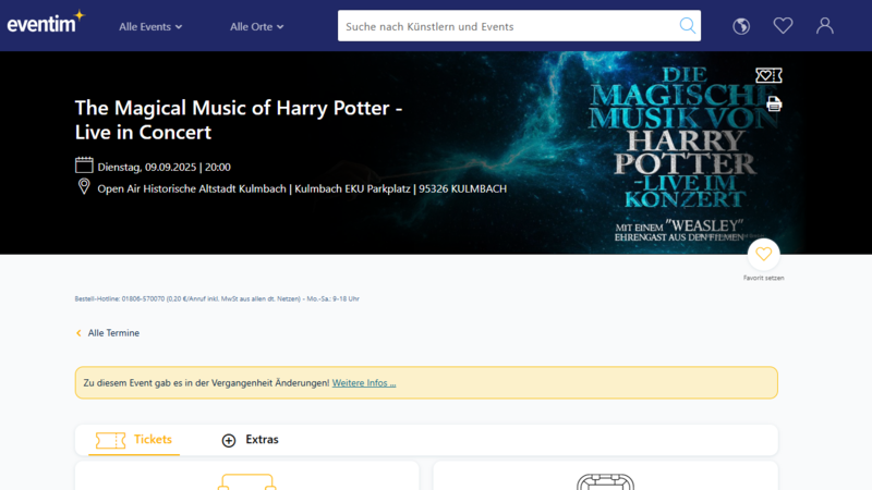 Harry Potter Ticketverkauf