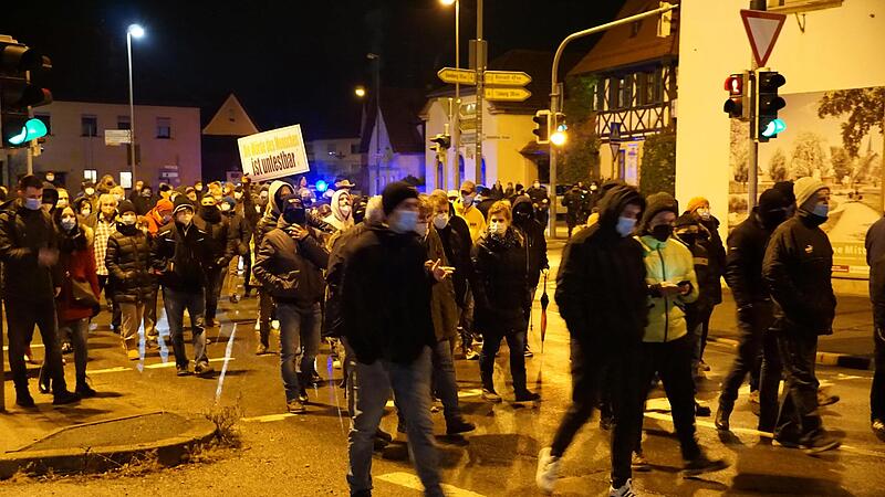 Demonstrierende in Breitengüßbach