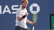 Kevin Krawietz darf &uuml;ber den Viertelfinal-Einzug beim ATP-Turnier in Basel jubeln.
