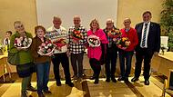 Der B&uuml;rgermeister mit den Geehrten in Weisendorf: von links: Ingrid Steidl, Petra Embacher, Manfred Schmidt, Winfried Rudel, Manuela Kreiner-Kolb, G&uuml;nter Fuchsbauer, Erwin Hertlein, Karl-Heinz Hertlein (von links)