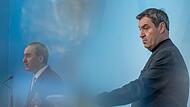 Bayerns Ministerpräsident Markus Söder und sein Stellvertreter Hubert Aiwanger: Keine 24 Stunden nach der Wahl gehen sie sich schon gegenseitig an die Gurgel. Bayerns Ministerpräsident Markus Söder und sein Stellvertreter Hubert Aiwanger: Keine 24 Stunden nach der Wahl gehen sie sich schon gegenseitig an die Gurgel.