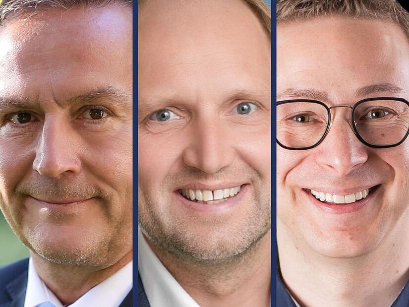 Sie wurden als weitere mögliche Kandidaten gehandelt: Bürgermeister Udo Schönfelder sowie die Mandatsträger Ulrich Schürr und Josua Flierl (von links).