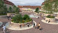 Maxplatz Bamberg Auf dem Bamberger Maxplatz muss aus Sicht des Kommunikationsdesigners Oliver Stumpf die Aufenthaltsqualität verbessert werden.