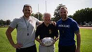Freuen sich auf die WM (v.l.): Jugendleiter und Trainer Maxime Pommepuy, Abteilungsleiter und Trainer Franz Josef Roth sowie Assistenz-Trainer John Egan von den Coburg Wolves. Freuen sich auf die WM (v.l.): Jugendleiter und Trainer Maxime Pommepuy, Abteilungsleiter und Trainer Franz Josef Roth sowie Assistenz-Trainer John Egan von den Coburg Wolves.