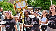 Die vierten Klassen verabschiedeten sich mit diesem Fest von ihrer Grundschule.Uschi Prawitz Die vierten Klassen verabschiedeten sich mit diesem Fest von ihrer Grundschule.Uschi Prawitz