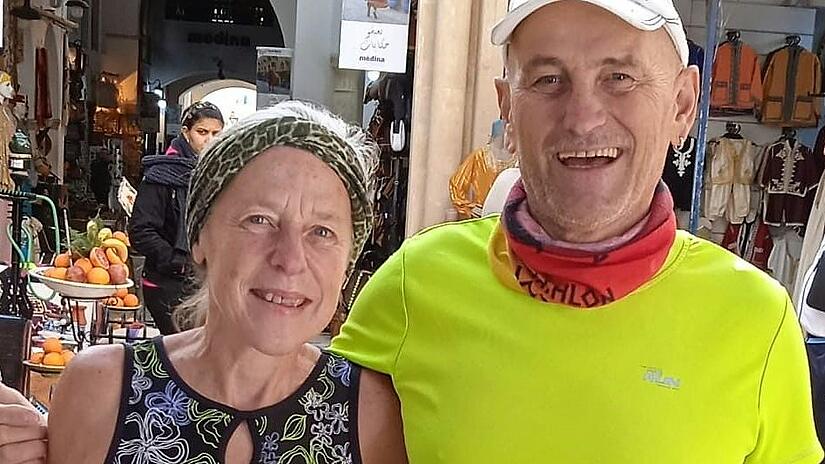 Marika und Bruno Heinlein, Ultraläufer aus Wiesentheid, im Wintertrainingslager in Tunesien.
