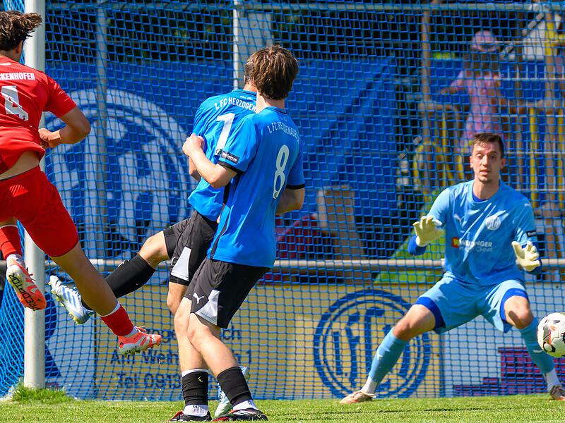 Benedikt L&ouml;sch muss sich im Tor des FC Herzogenaurach auf harte Arbeit einstellen. Feucht und M&ouml;geldorf hei&szlig;en die kommenden Gegner.