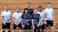 Die erfolgreiche Badminton-Mannschaft der Turnerschaft Kronach (von links): Trainer und Abteilungsleiter J&ouml;rg Schnappauf, Stefan Reif-Beck, Prachi Mittal, Heiner Kempken, Martina Karl, Siraj Qadri , Alexander Holzmann.