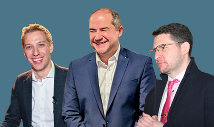 Eine neue Generation an Oberb&uuml;rgermeistern (von links): Dominik Krause (M&uuml;nchen), Dominik W. Heike (Neustadt bei Coburg) und Dominik Sauerteig (Coburg).