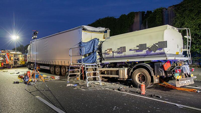 Unfall mit Tankwagen auf A3 bei Aschaffenburg