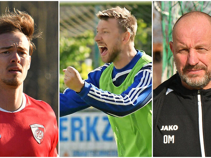 Wer lacht zuletzt im Titelrennen der Kronach/Lichtenfelser Kreisliga: Alexander Kunz mit dem FC Kronach, Dominic Fischer mit dem FC Mitwitz oder Oliver M&uuml;ller mit dem FC Burgkunstadt?