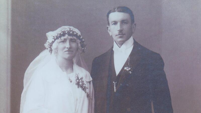Hochzeitsbild von Isidor und Anna Greubel 1925.