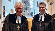 Bereit zur Generalprobe: Landesbischof Heinrich Bedford Strohm (links) und Dekan Stefan Kirchberger. Bereit zur Generalprobe: Landesbischof Heinrich Bedford Strohm (links) und Dekan Stefan Kirchberger.