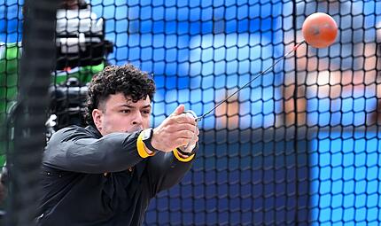 Für Hammerwerfer Merlin Hummel entwickelte sich die Qualifikation zur Zitterpartie. Für Hammerwerfer Merlin Hummel entwickelte sich die Qualifikation zur Zitterpartie.