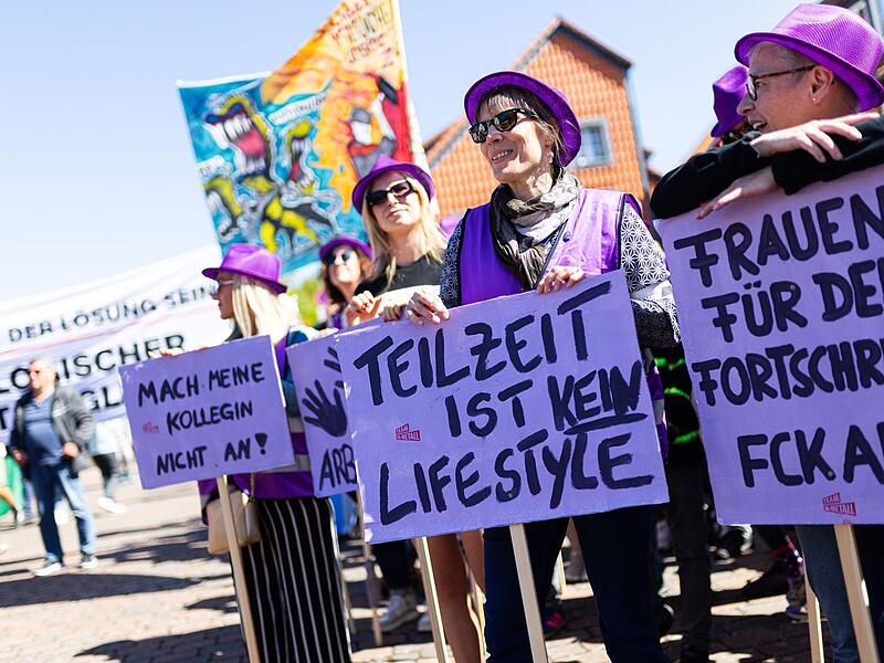 Protest gegen Kanzler-&Auml;u&szlig;erung zu Teilzeit