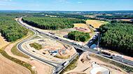 Die Anschlussstelle Höchstadt-Nord (Blickrichtung Höchstadt) ist eine der großen Baustellen entlang der A 3.