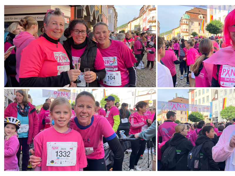 Vier Teilnehmende sprechen darüber, warum sie beim Pinklauf mitmachen.