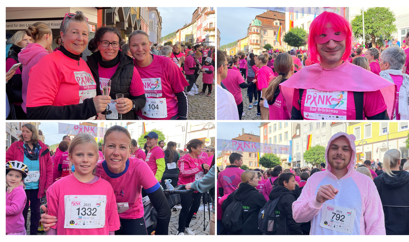 Vier Teilnehmende sprechen darüber, warum sie beim Pinklauf mitmachen.