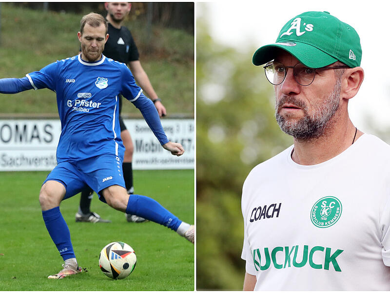Wer hat im Derby die Nase vorne? Der SC Kemmern mit Coach Alexander Stretz (rechts) oder der FC Oberhaid mit Spielertrainer Fabian Baumg&auml;rtel?