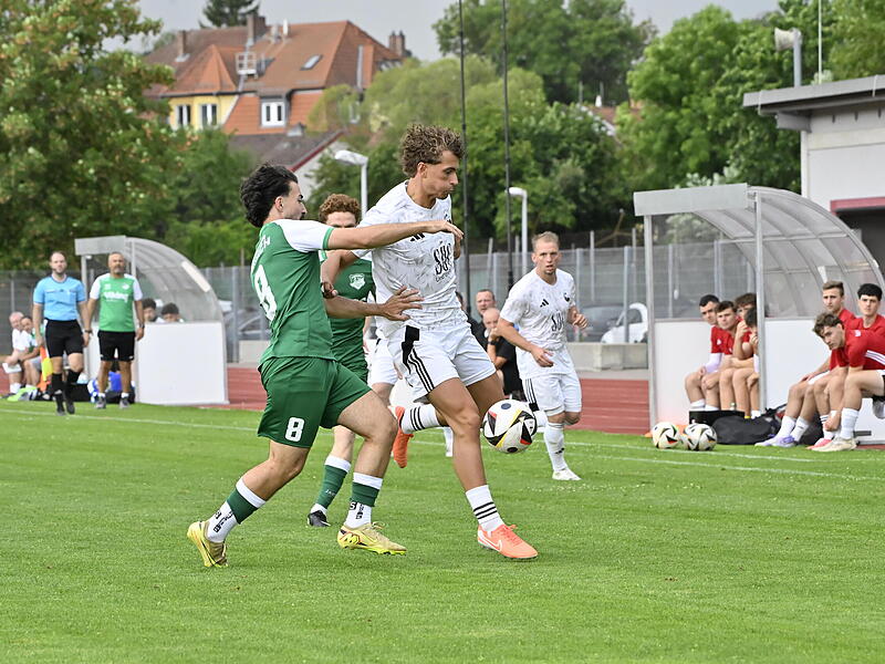 Jason Geißendörfer (weißes Trikot) und die Coburger hatten nach hartem Kampf gegen Haibach das Nachsehen. Jason Geißendörfer (weißes Trikot) und die Coburger hatten nach hartem Kampf gegen Haibach das Nachsehen.