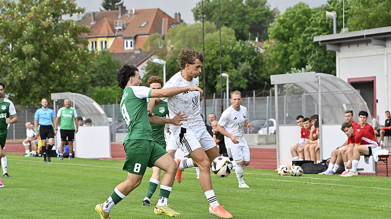 Jason Gei&szlig;end&ouml;rfer (wei&szlig;es Trikot) und die Coburger hatten nach hartem Kampf gegen Haibach das Nachsehen.