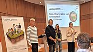 Vortrag über Klimawandel und Gesundheit mit (von links) Johannes Kiep (AOK), Prof. Dr. med. Christian Klug, Johanna Waibl und Leonie Hassenjürgen (Landratsamt Bad Kissingen).