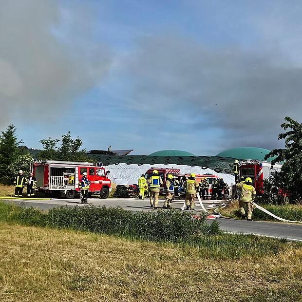 Feuer bei Biogasanlage Kairlindach Feuer bei Biogasanlage Kairlindach