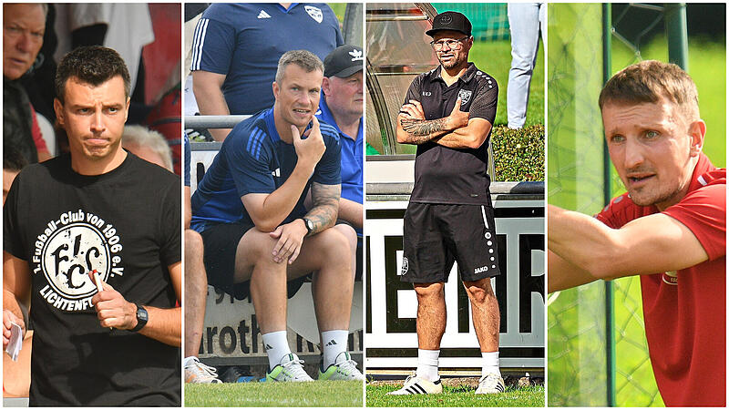 Vier Trainer, vier Meinungen: Stefan Dietz (FC Lichtenfels), Pascal Zeiss (TSV M&ouml;nchr&ouml;den II), Michael Herrmann (TSV Neukenroth) und Laurenz Gra&szlig; (TV Ebern)