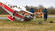 Beim Aufprall riss der Propeller der Cessna ab.
