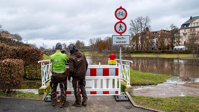 Die Saale in Bad Kissingen am 12. Februar 2026