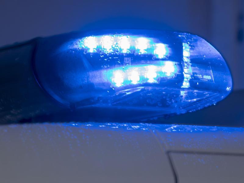 Ein Blaulicht leuchtet auf dem Dach einer Polizeistreife