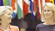 Kaja Kallas (rechts) an der Seite der wiedergewählten Kommissionspräsidentin Ursula von der Leyen.