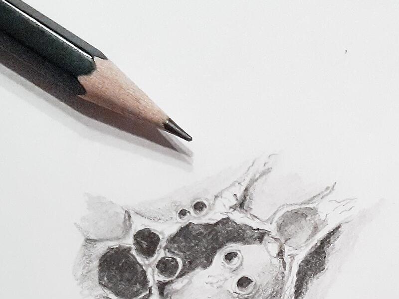 Außerirdische Zeichnungen mit Bleistift