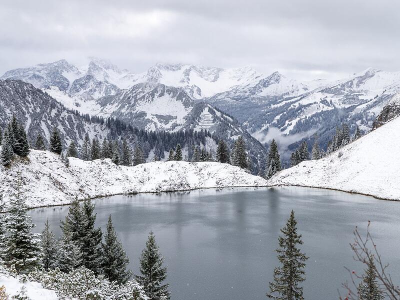 Schnee in den Allg&auml;uer Alpen