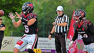 Quarterback Antoine Zabala (links) f&uuml;hrte die Hemhofen Gechers ins Play-off-Finale. Anika Wei&szlig;enberger