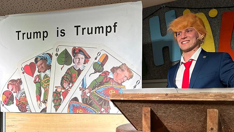 Jan Röder als Donald Trump: „Wermerichshausen First.“ Jan Röder als Donald Trump: „Wermerichshausen First.“