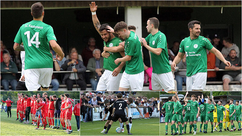 Der SC Kemmern (oben) gewann schon zwei, Heiligenstadt (rechts unten) und Waizendorf (links unten) je ein Relegationsspiel. Die SpVgg Trunstadt (unten Mitte) siegte im Entscheidungsspiel.