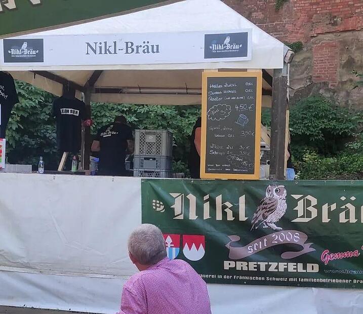 So sah der Stand der Nikl-Bräu aus Pretzfeld auf dem Nürnberger Bierfest aus.Forchheim & Fränkische Schweiz